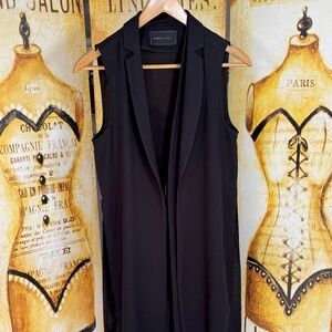BcBGMaxazria Long Black Vest Size 2